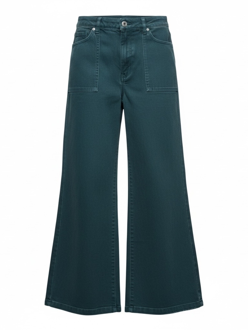 ROLLA'S Wide-Leg Patch Pocket Jeans in Teal Green